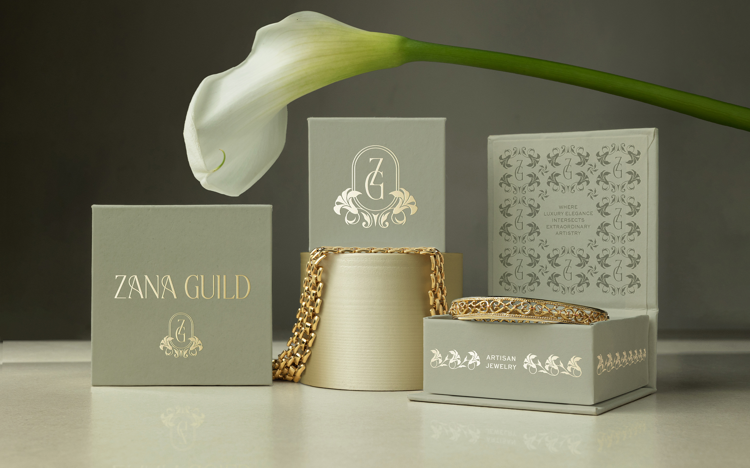 Zana Guild and Baghira Design Highlight Sophistication With a Touch of Gold Foil