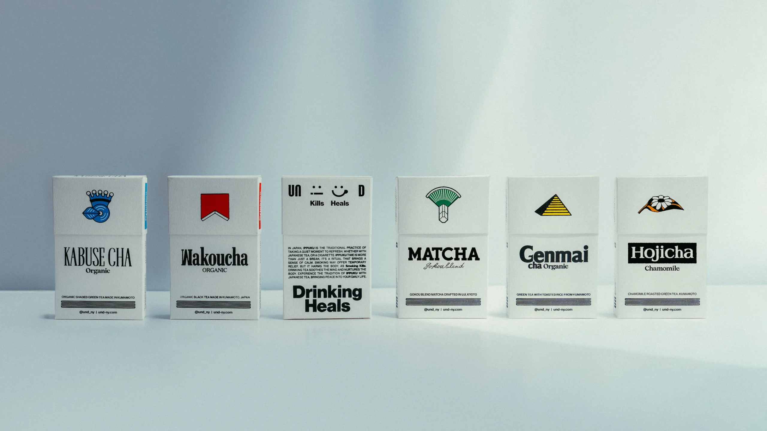 Drinking Heals Turns Tea Into a Minimalist Statement With Ciggy Boxes